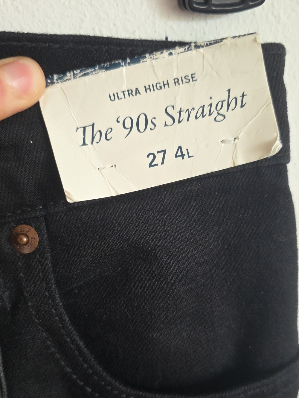 NWT Abercrombie & Fitch Ultra High Rise '90s Straight Jeans Sz 27 4L Black - Picture 14 of 14